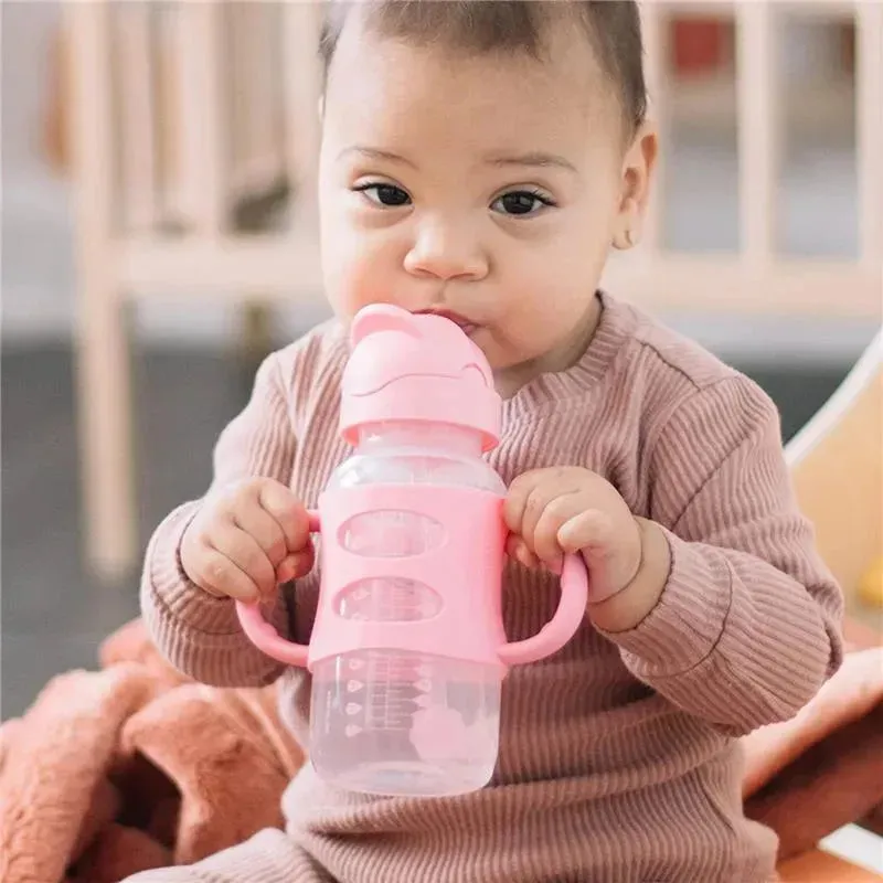 Dr. Brown's - Wide-Neck Sippy Straw Bottles W/ Silicone Handles, Pink - Image 5