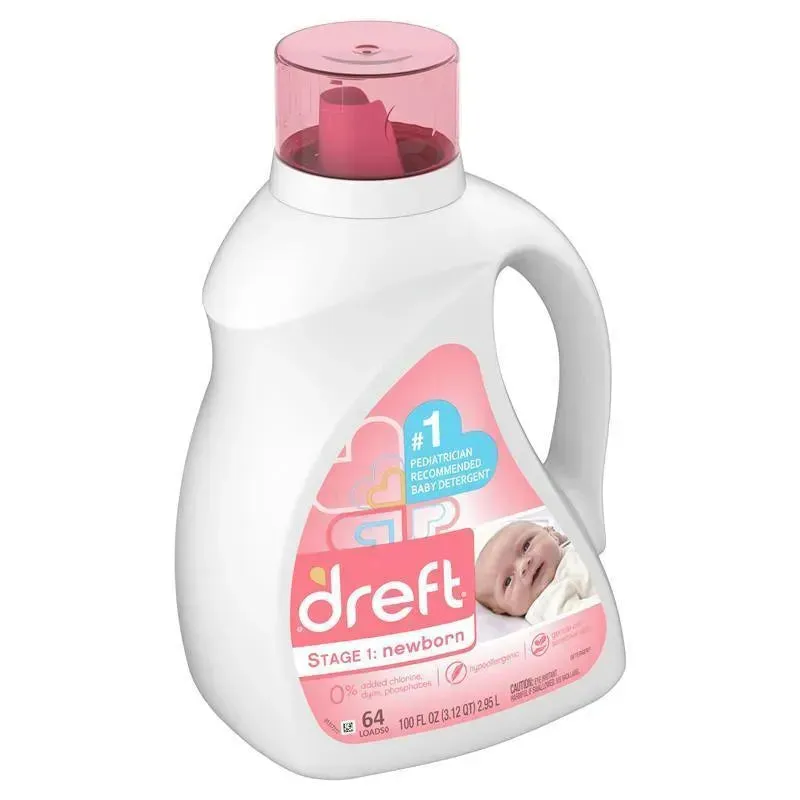 Dreft Newborn Baby Liquid Laundry Detergent - 64 Loads - 100 Fl Oz - Image 2