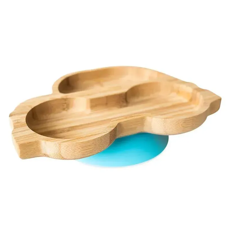 Eco Rascals - Bamboo Suction Plate, Car, Blue - Image 2