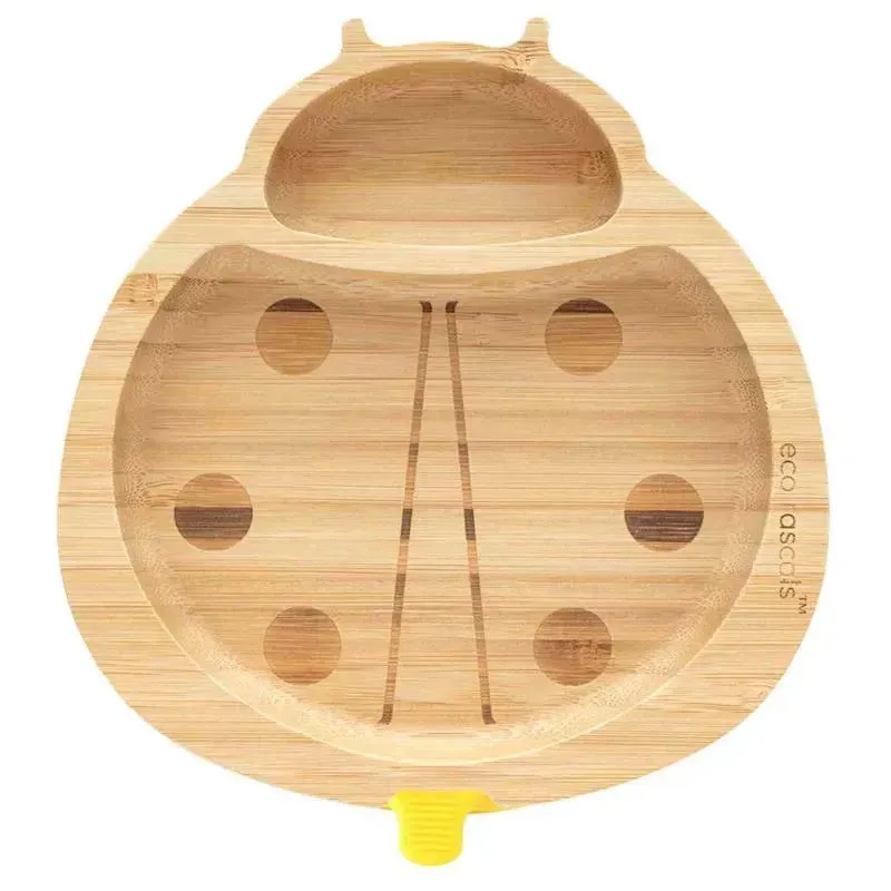 Eco Rascals - Bamboo Suction Plate, Ladybird, Yellow