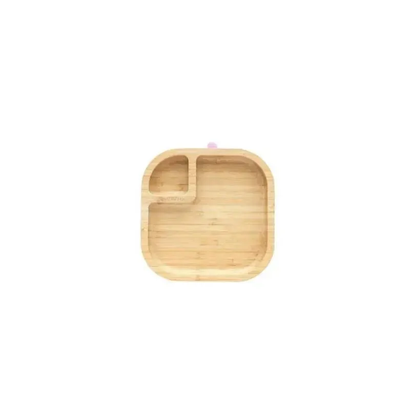 Eco Rascals Bamboo Suction Plate With Two Sections Classic, Pink - Image 2