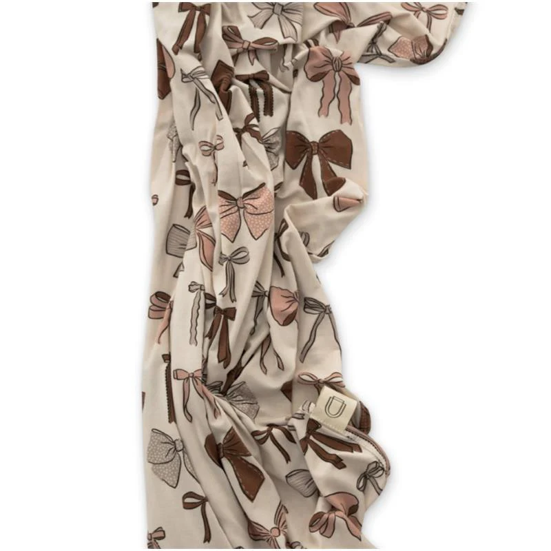 Ellie Sue - Baby Bows Stretch Swaddle Blanket - Image 3