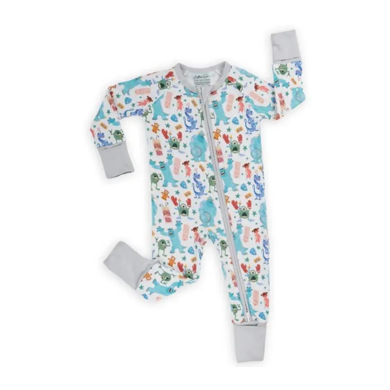 Ellie Sue - Baby Monsters Zipper Romper - Image 2