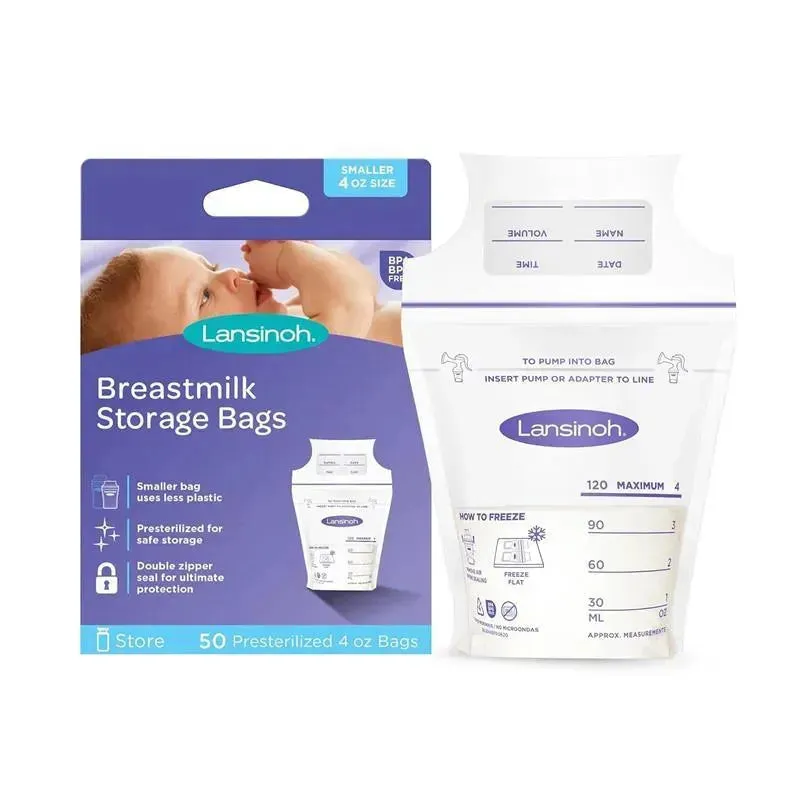 Emerson Healthcare - Lansinoh Breastmilk Storage Bags, 50 Count, 4 Ounce