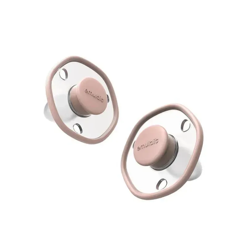 Emulait - 2Pk Baby Pacifier Rose, 0/6M