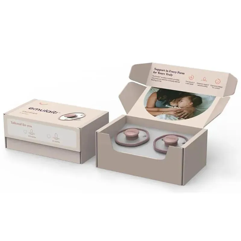 Emulait - 2Pk Baby Pacifier Rose, 0/6M - Image 3