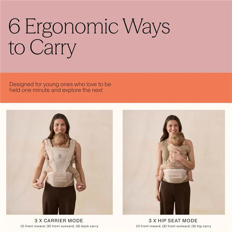Ergobaby Alta Hip Seat Baby Carrier for Babies & Toddlers, Pink Quartz - Image 7