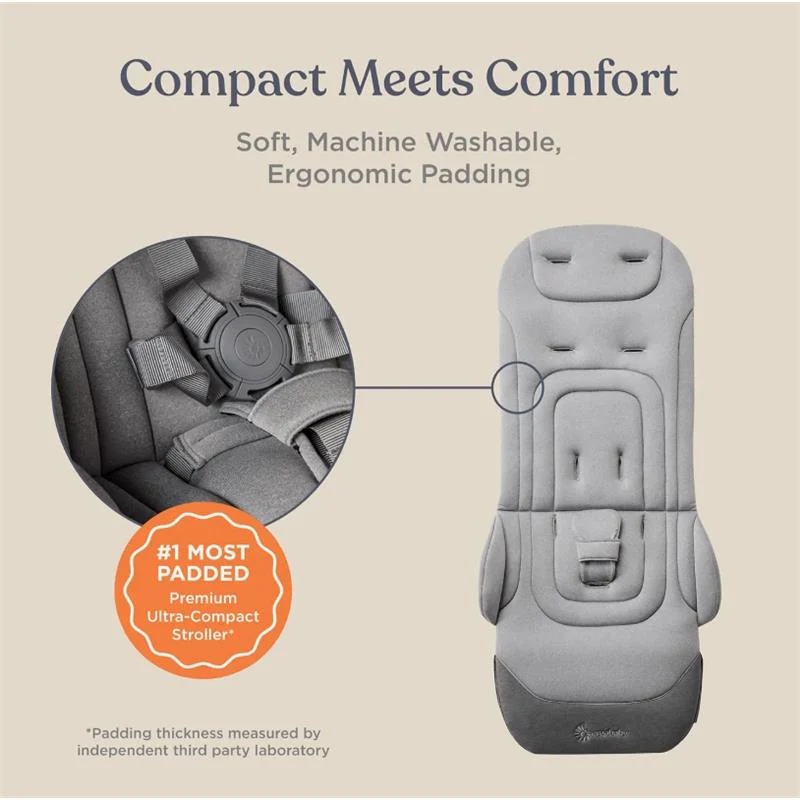 Ergobaby Metro+ Deluxe Compact Baby Stroller, London Grey - Image 3