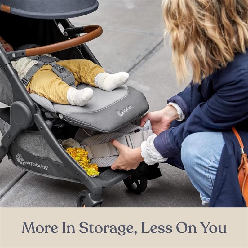 Ergobaby Metro+ Deluxe Compact Baby Stroller, London Grey - Image 5