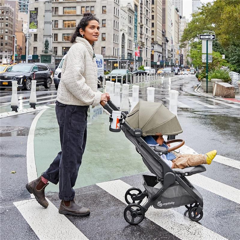 Ergobaby Metro+ Deluxe Compact Baby Stroller, London Grey - Image 6