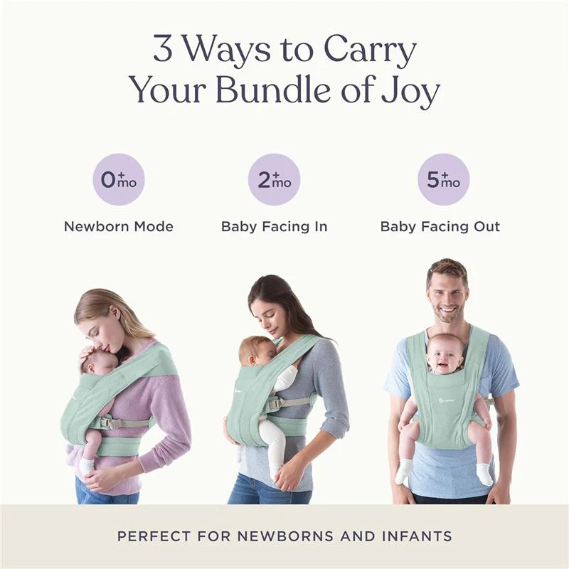 Ergobaby Embrace Newborn Baby Carrier for Infants, Jade Green - Image 4
