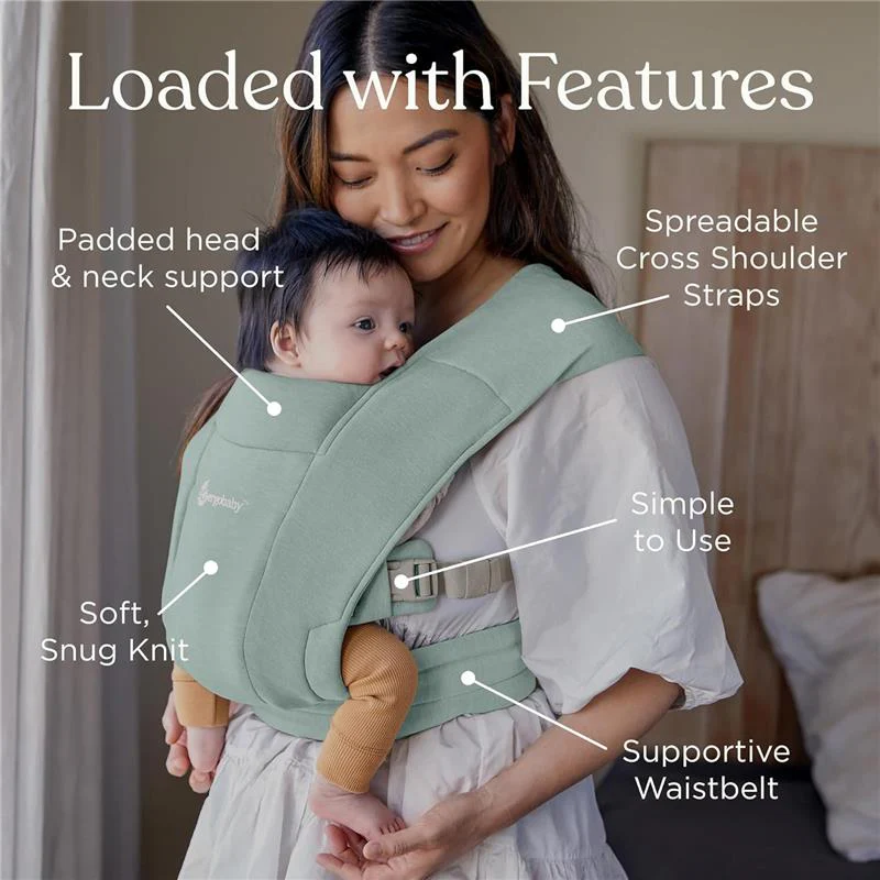 Ergobaby Embrace Newborn Baby Carrier for Infants, Jade Green - Image 7
