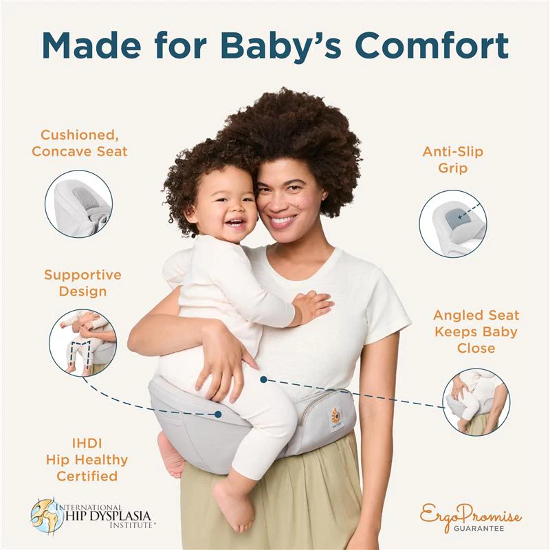 Ergobaby Lift Hip Seat Baby Carrier, Pearl Grey - Image 4
