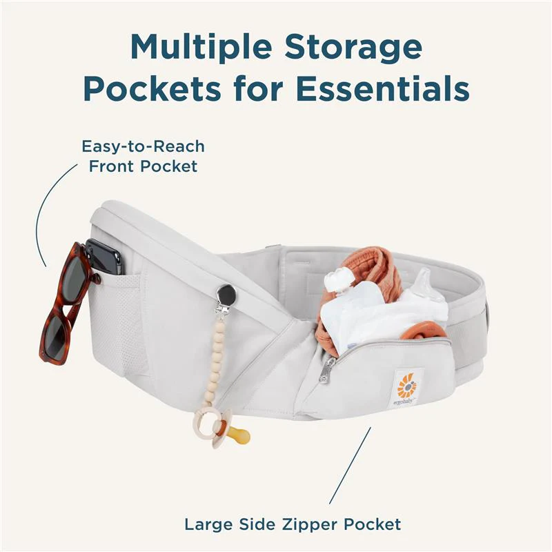 Ergobaby Lift Hip Seat Baby Carrier, Pearl Grey - Image 7