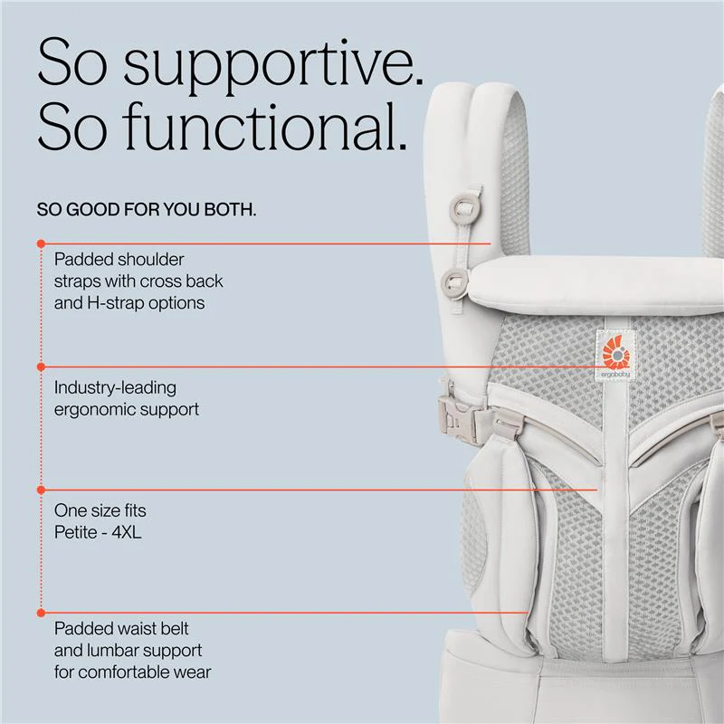 Ergobaby - Omni 360 Baby Carrier Cool Air Mesh, Pearl Grey - Image 3