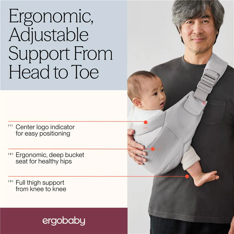 Ergobaby Upsie Sling Baby Carrier for Babies and Toddlers - Pearl Grey - Image 4