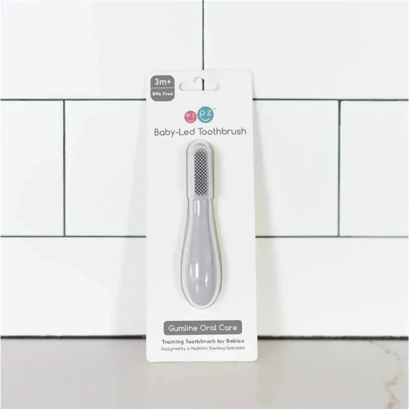 Ezpz - Baby-Led™ Toothbrush, Pewter - Image 3