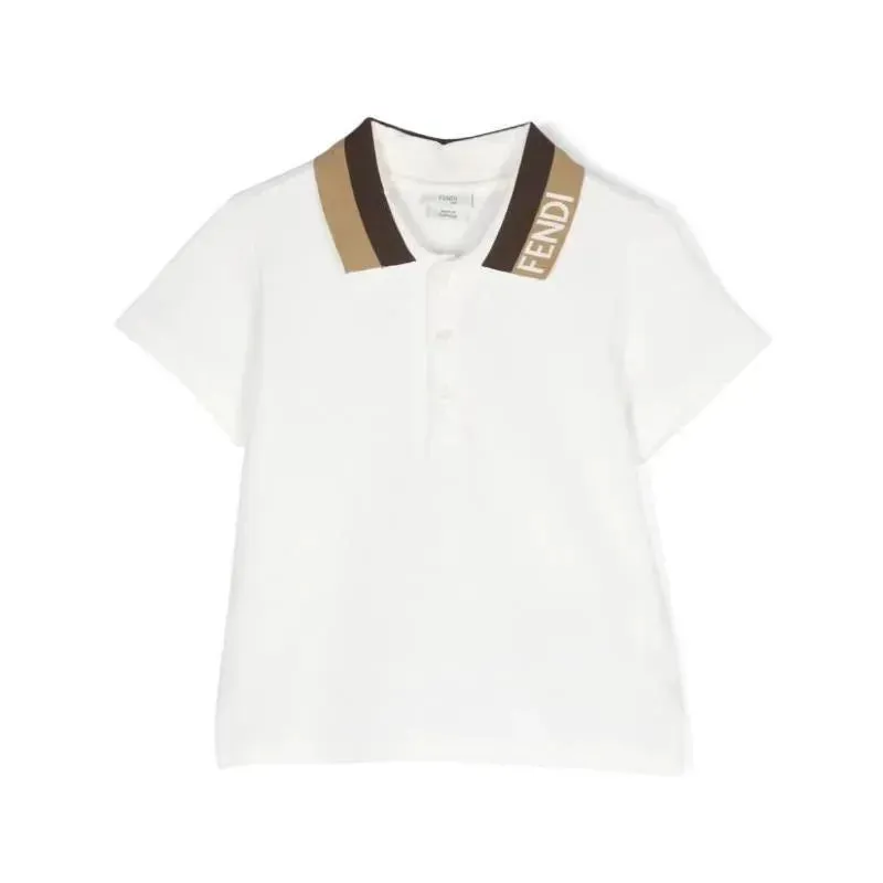 Fendi Baby - Boy Embroidered Short Sleeve Polo Shirt