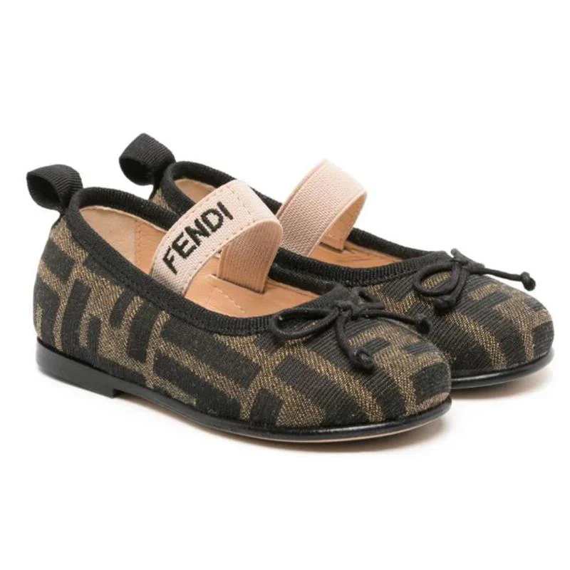 Fendi Baby - Girl Ff Alover Bow Ballerina Shoe