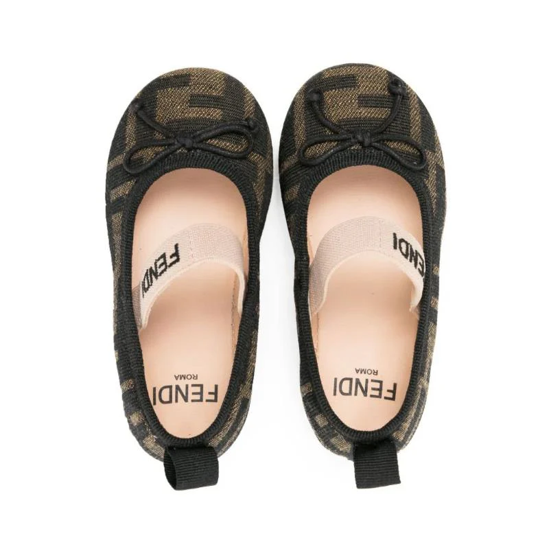 Fendi Baby - Girl Ff Alover Bow Ballerina Shoe - Image 2