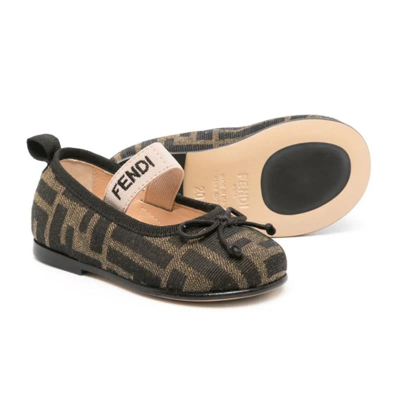 Fendi Baby - Girl Ff Alover Bow Ballerina Shoe - Image 3