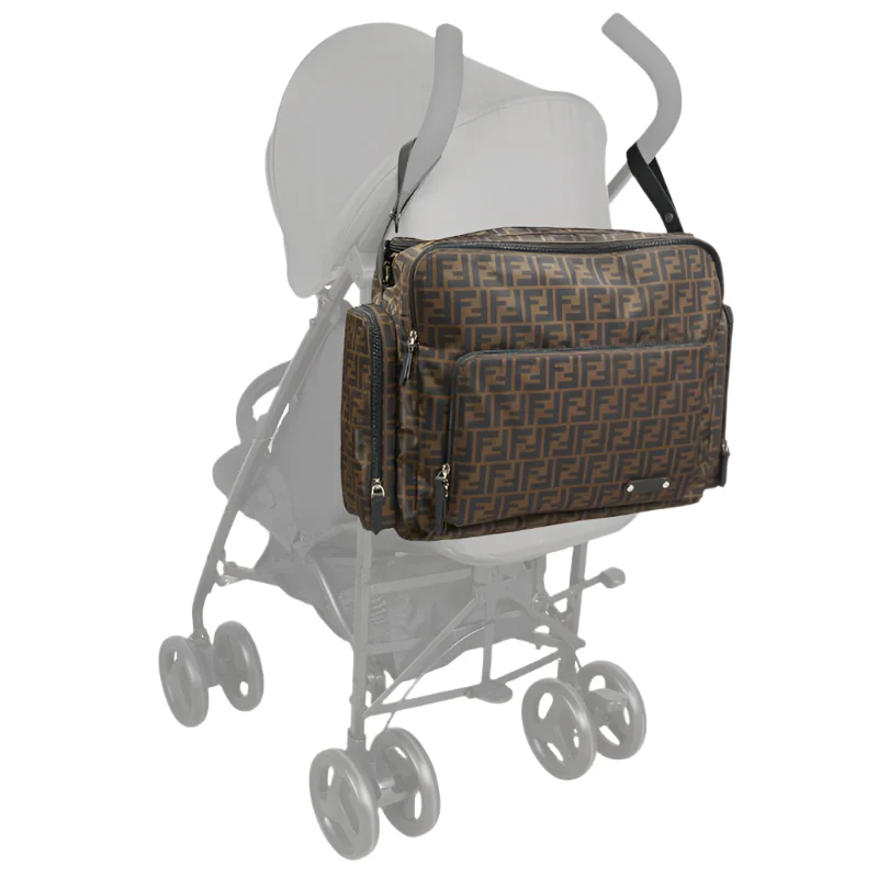 Fendi Baby - Baby FF Logo Changing Bag in Brown - Image 5