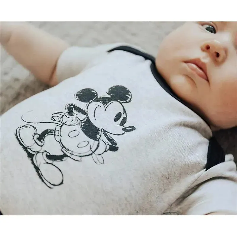 Finn + Emma Bodysuit, Pant & Bib Mickey Mouse, Grey/Red/Black - Image 3