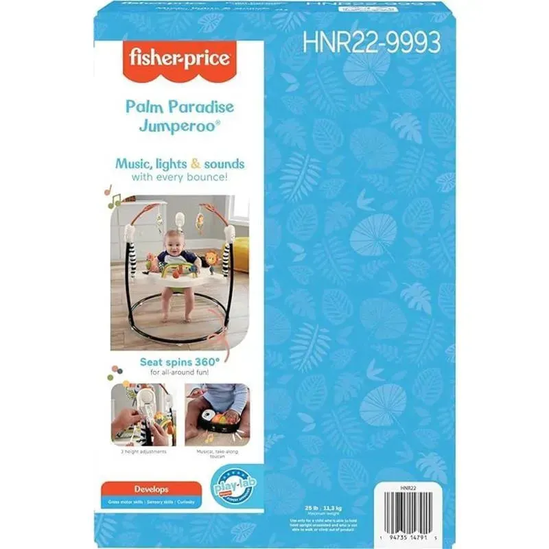 Fisher-Price - Baby Bouncer Palm Paradise Jumperoo Activity Center with Music Lights Sounds and Developmental Toys? - Image 3