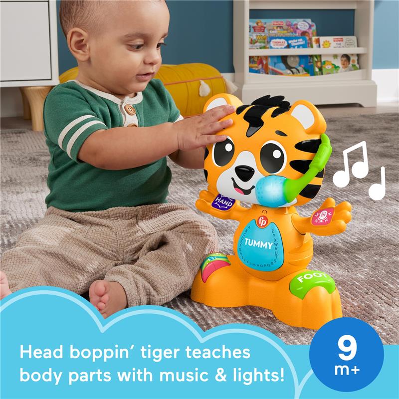 Fisher Price - Baby Learning Toy Link Squad Bop & Groove Tiger with Music & Lights - Image 2