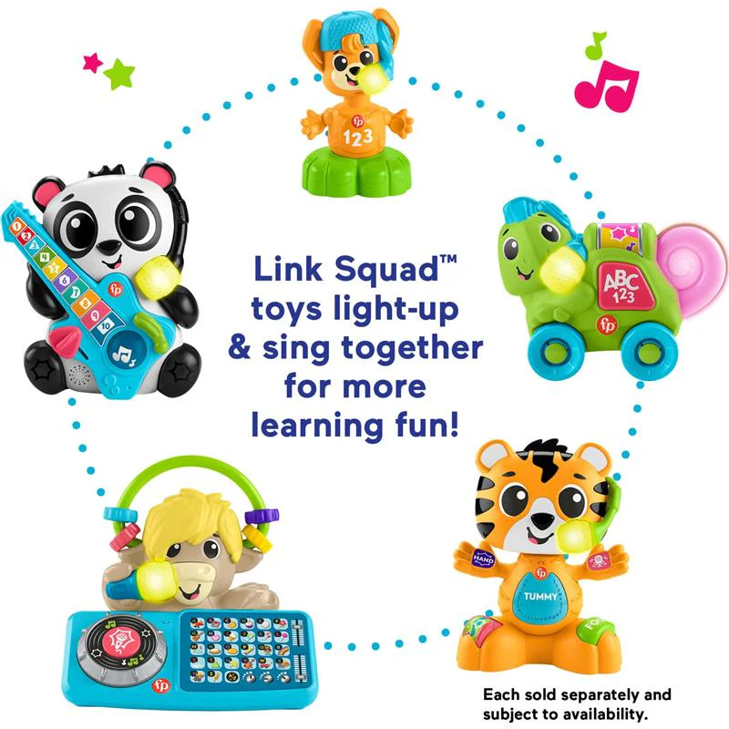 Fisher Price - Baby Learning Toy Link Squad Bop & Groove Tiger with Music & Lights - Image 5