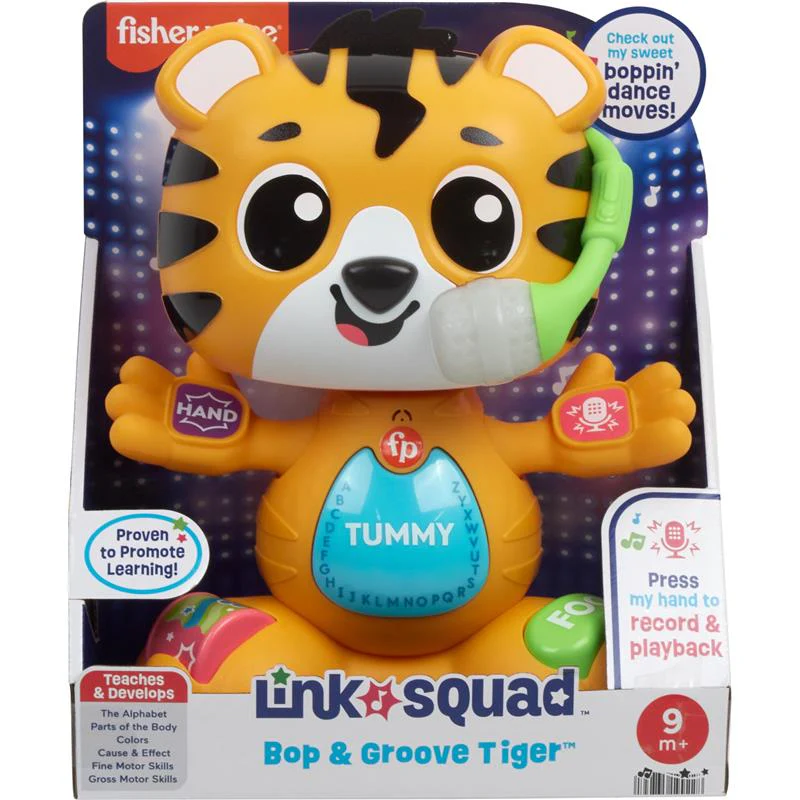Fisher Price - Baby Learning Toy Link Squad Bop & Groove Tiger with Music & Lights - Image 6