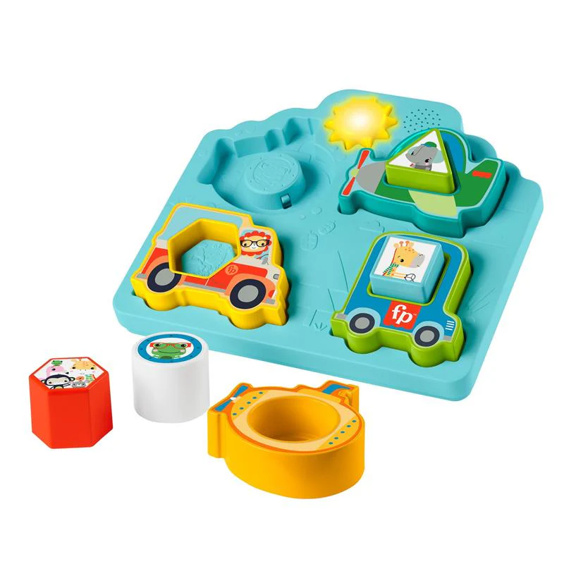 Fisher Price - Baby Sorting Toy Shapes & Sounds Vehicle Puzzle with Music & Lights