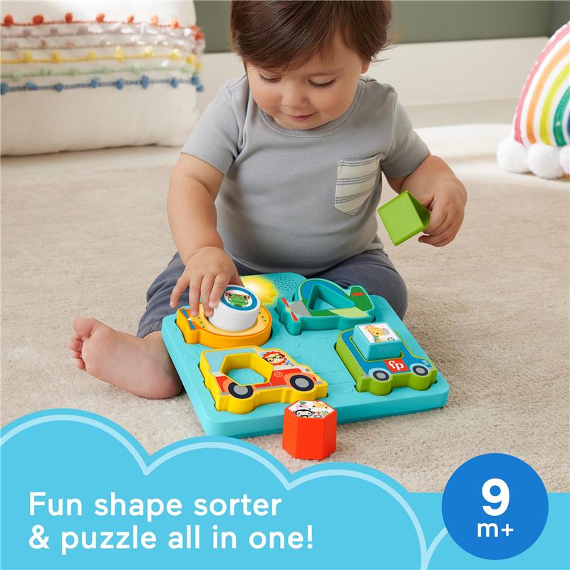Fisher Price - Baby Sorting Toy Shapes & Sounds Vehicle Puzzle with Music & Lights - Image 2