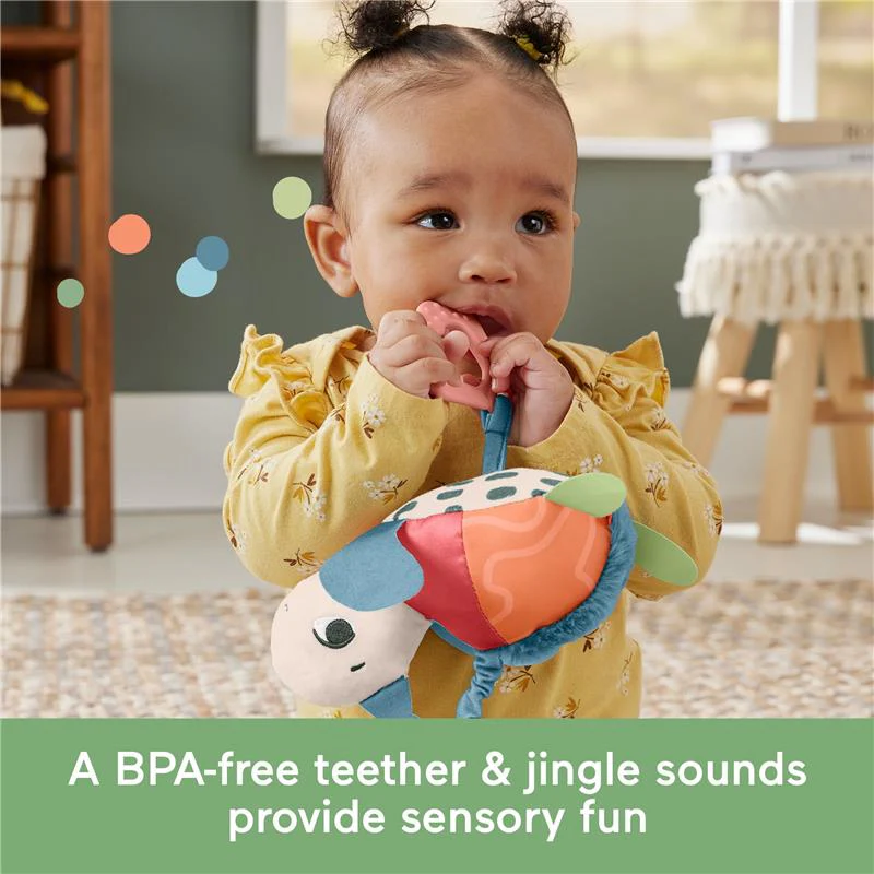 Fisher Price - Baby Stroller Toy Planet Friends Sea Me Bounce Turtle Plush with Teether - Image 4