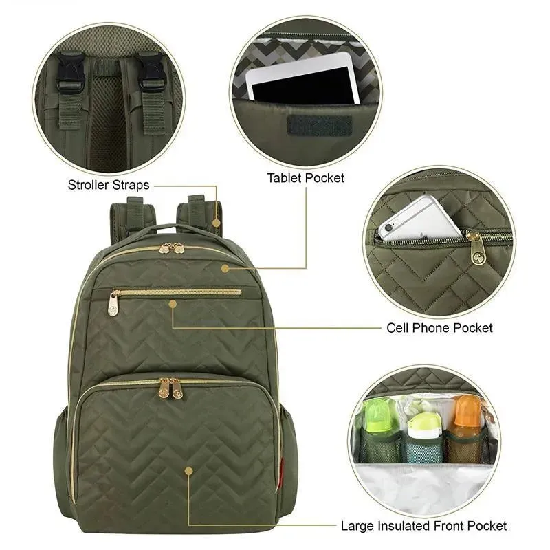 Fisher Price - Diaper Bag Backpack Morgan Backpack, Olive - Image 3