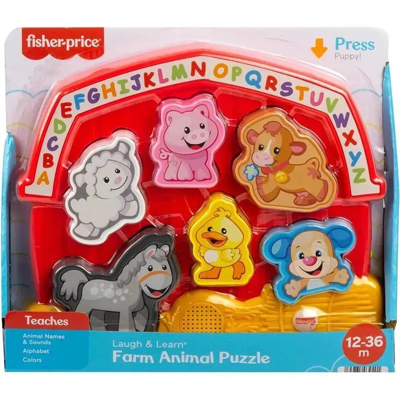 Fisher Price - Laugh & Learn Toddler Shape Sorting Toy Farm Animal Puzzle - Image 2