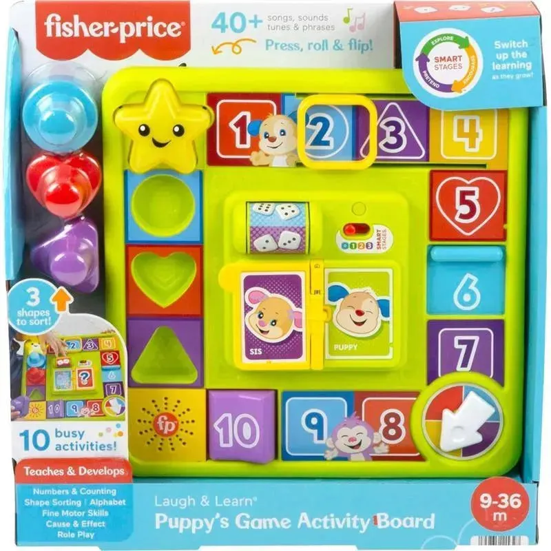 Fisher Price - Laugh & Learn Toy Puppy’s Game Activity Board with Smart Stages Learning Content - Image 6