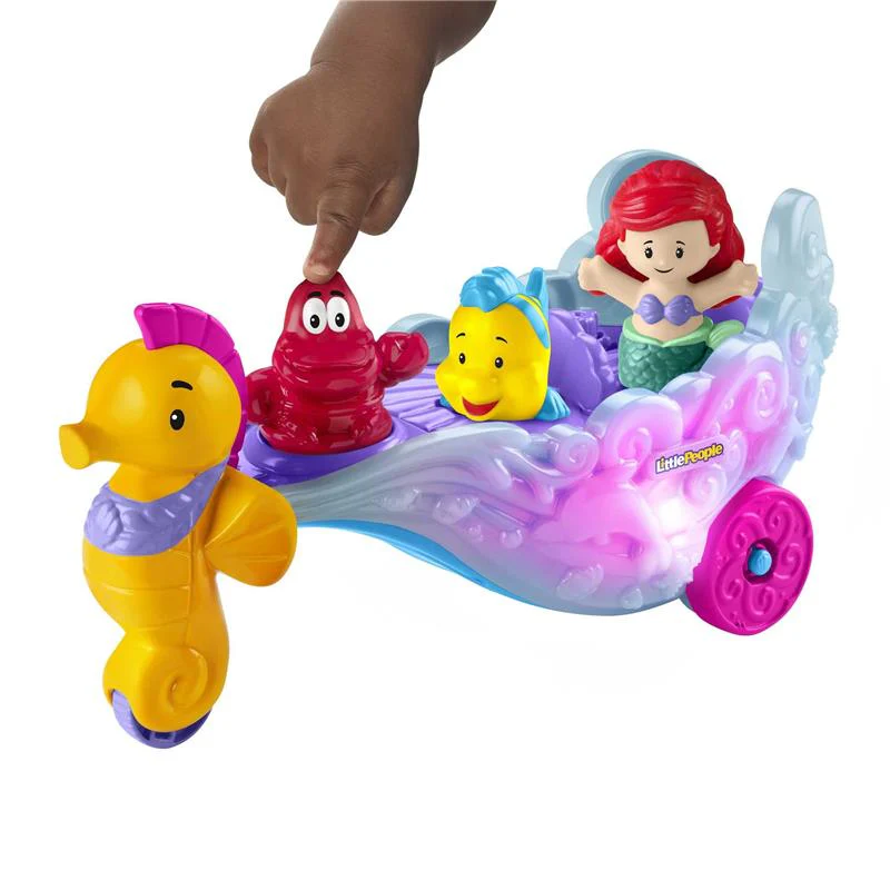 Fisher Price - Little People Toddler Toy Disney Princess Ariel's Light-Up Sea Carriage Musical Vehicle - Image 3