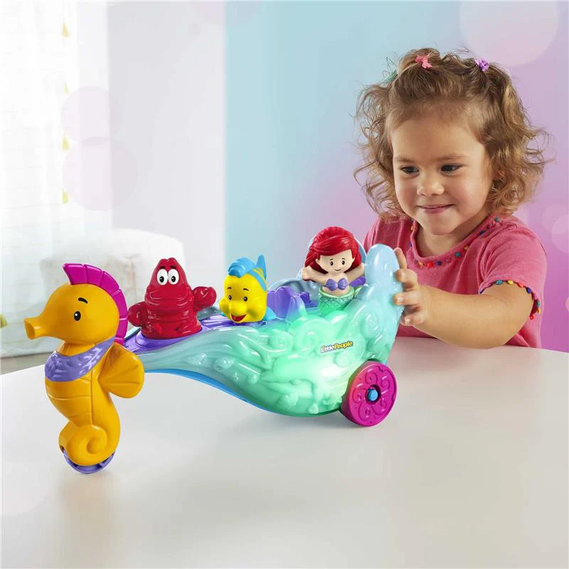 Fisher Price - Little People Toddler Toy Disney Princess Ariel's Light-Up Sea Carriage Musical Vehicle - Image 4