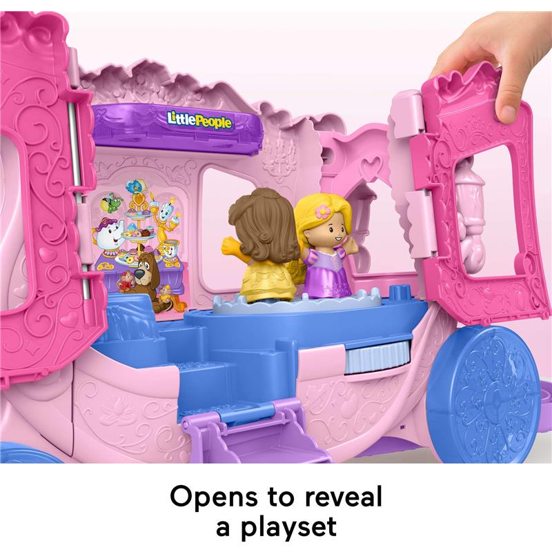 Fisher Price - Little People Toddler Toy Disney Princess Pull-Along Musical Carriage Playset - Image 3