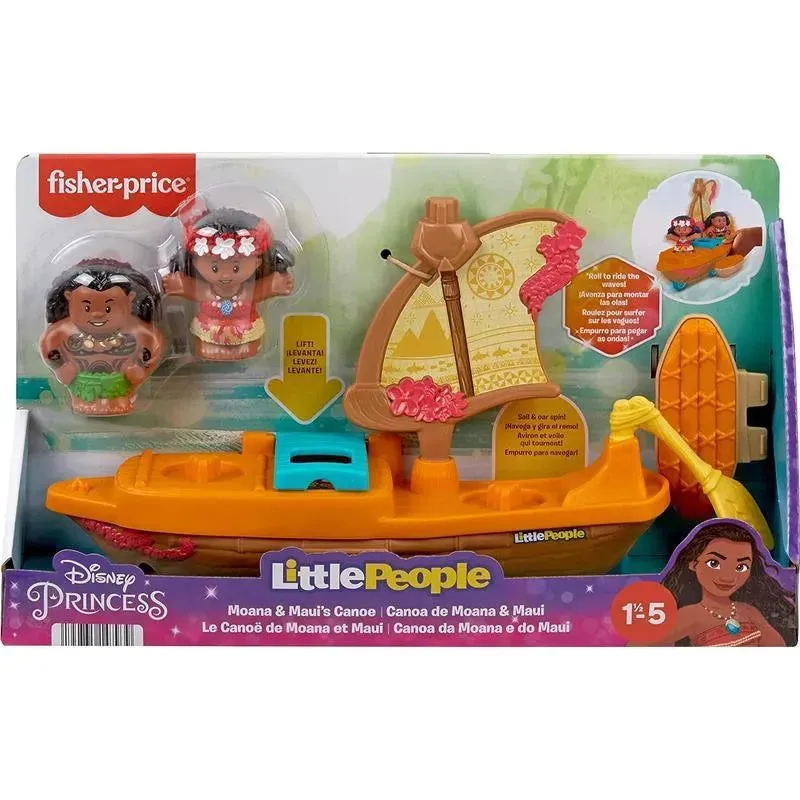Fisher Price - Little People Toddler Toys Disney Princess Moana & Maui’s Canoe Sail Boat with 2 Figures - Image 6