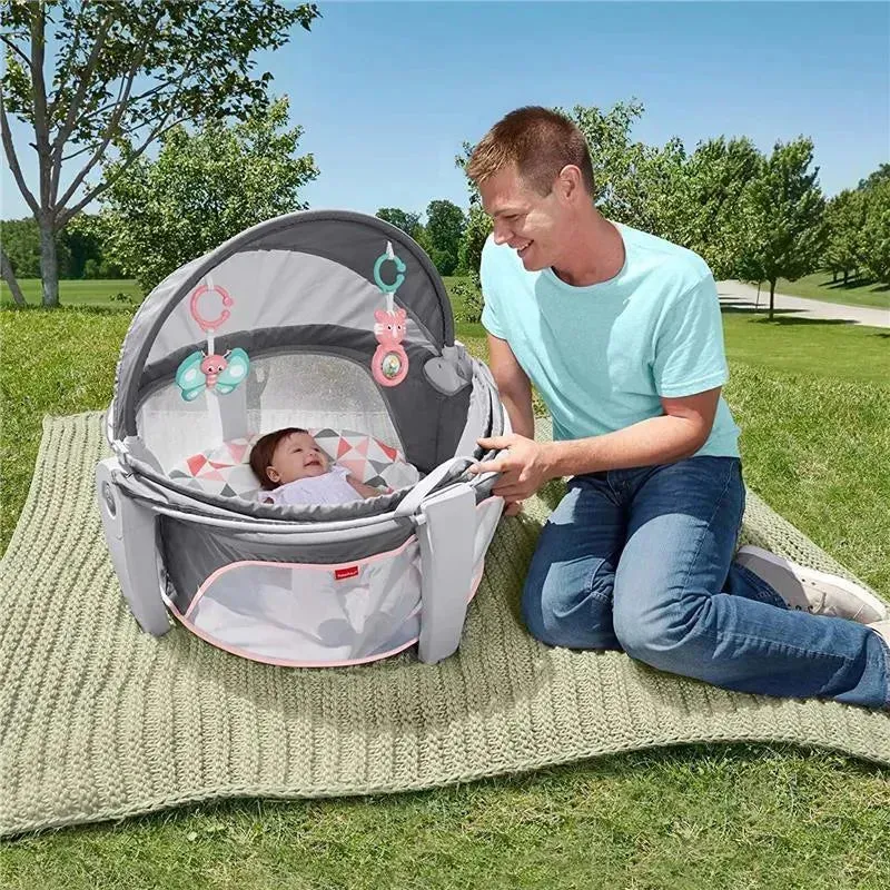 Fisher Price On-The-Go Baby Dome, Baby Girl Play Space & Napping Spot, Rosy Windmill - Image 10