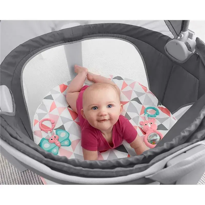 Fisher Price On-The-Go Baby Dome, Baby Girl Play Space & Napping Spot, Rosy Windmill - Image 3