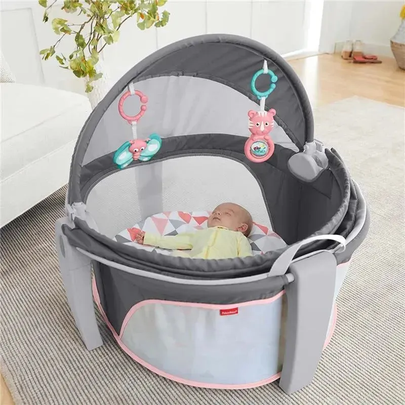 Fisher Price On-The-Go Baby Dome, Baby Girl Play Space & Napping Spot, Rosy Windmill - Image 9
