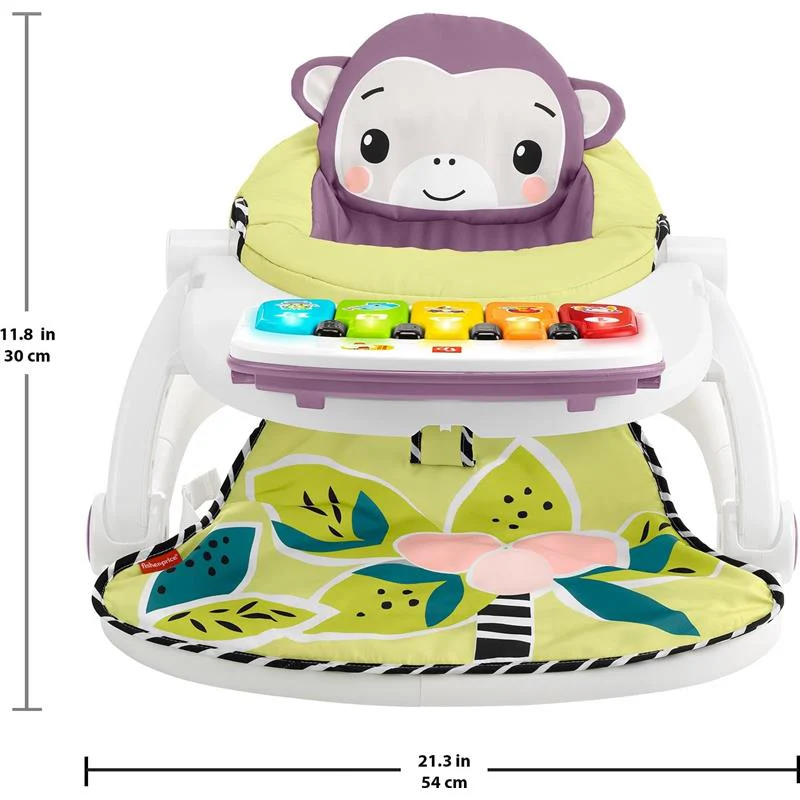 Fisher Price - Portable Baby Chair Kick & Play Deluxe Sit-Me-Up Seat with Piano Learning Toy & Tray - Image 7