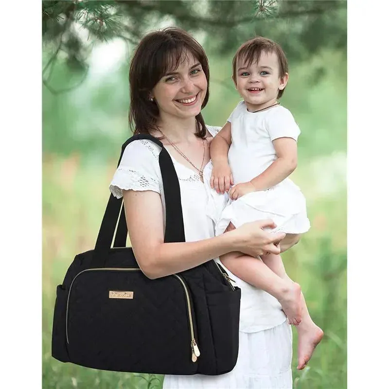 Fisher Price - Quilted Diaper Bag Tote & Convertible Crossbody with Adjustable Strap - Image 4
