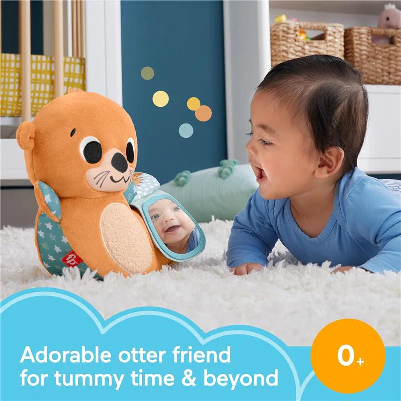 Fisher Price - Toy 2-in-1 Rockin' Tummy Time Otter Plush Sensory Activity with Soft Book - Image 4