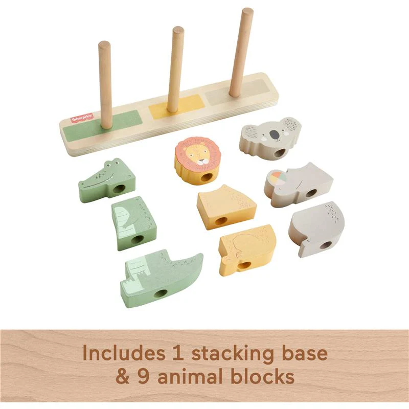 Fisher Price - Wood Baby Toy Stack & Sort Animals - Image 5