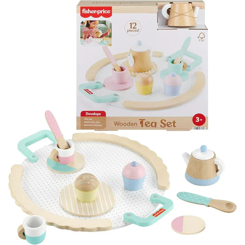 Fisher Price - Wood Pretend Play Toy Tea Set