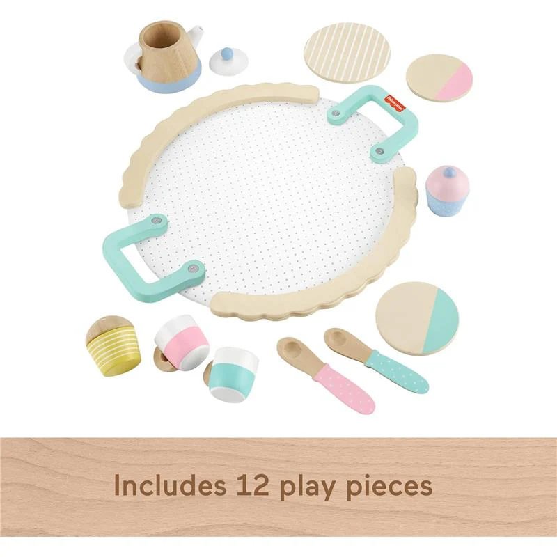 Fisher Price - Wood Pretend Play Toy Tea Set - Image 3